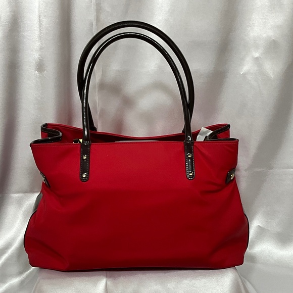 Kate Spade ♠️  Red Large, nylon Tote 5-H2a - Picture 4 of 9